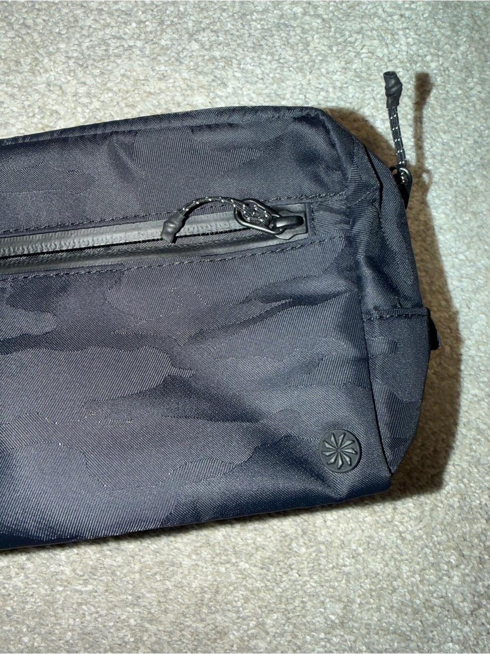 Athleta small toiletry black camo bag
